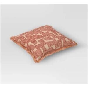 Threshold 18"x18" Geometric Patterned Velvet Throw Pillow, New